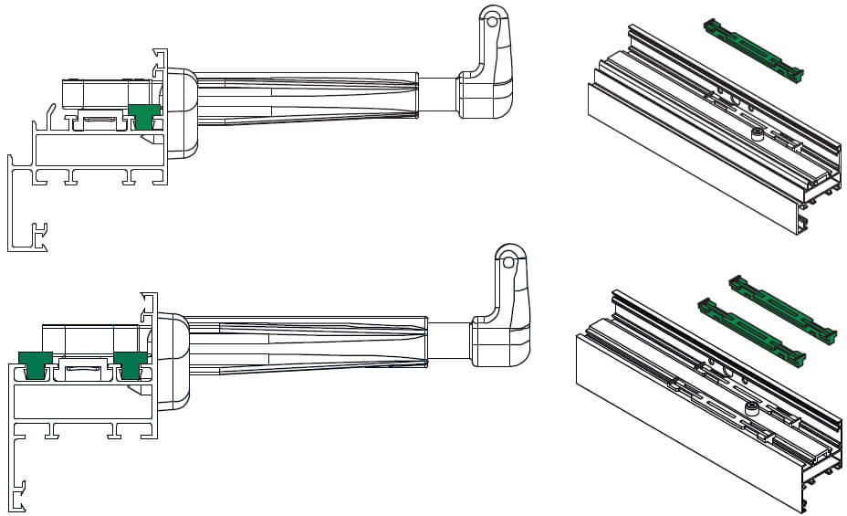 01655 Комплект многоточечного запор- ного устройства для откидных переплетов и приводов Varia