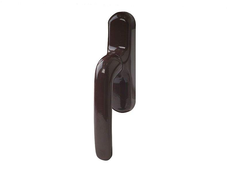 Ручка Giesse Prima с блокиратором и микровентиляцией для алминиевого окна, коричневая RAL8017, 01039490