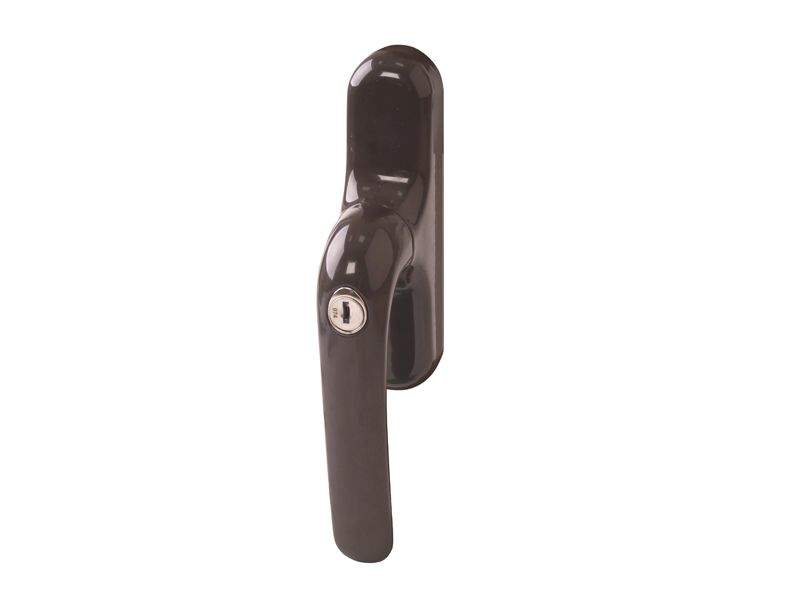 Ручка оконная Giesse Prima с ключом, под микропроветривание, коричневая RAL8019, 01191600